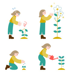 興味の芽を大切に育てる女の子（学びと成長のイメージ）