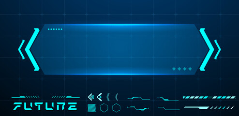 Simple technology box or futuristic callout title. Vector illustration