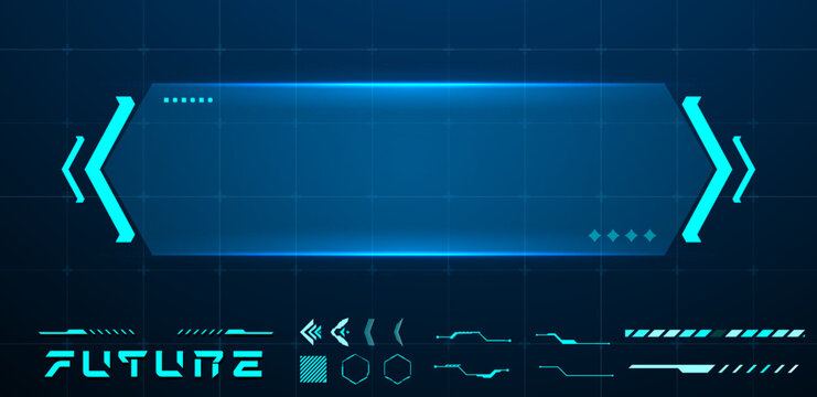 Simple technology box or futuristic callout title. Vector illustration	
