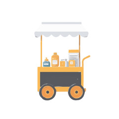 vector illustration of stall cart 