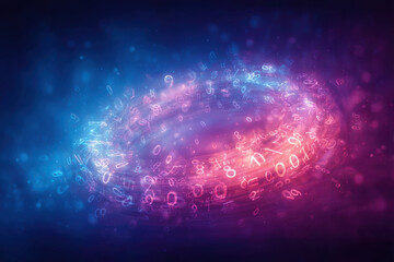 Digital transformation dynamics virtual space art illuminated environment futuristic view data representation