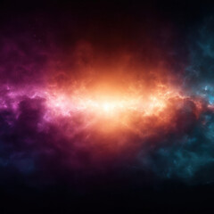Obraz premium Cosmic collision event outer space digital art environment wide angle view stellar exploration