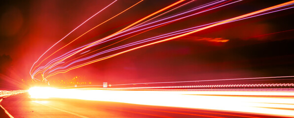 lights of cars with night