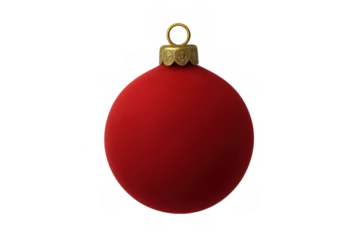 Red christmas ornament bauble decorating festive holiday season celebration element on transparent background