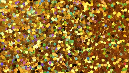 Christmas and New Year festive glitter background.Gold confetti wallpaper. 4k footage - Powered by Adobe