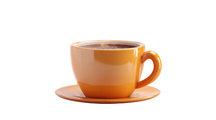 3d coffee cup icon with steam rising, background isolated on a Transparent background, PNG file.
