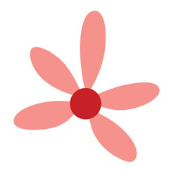 Bold pink flower with deep red center, adding energy to feminine, romantic, or celebratory designs.

