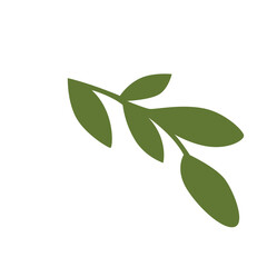 Single green leaf with smooth edge, minimalist shape ideal for icons, borders, and adding natural elements to designs.
