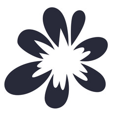 Black and white flower with layered petals, minimalist style perfect for wedding invites, logos, and elegant floral designs.
