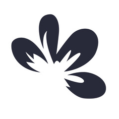 Dark blue flower silhouette with white center, bold contrast ideal for branding, packaging, and modern botanical illustrations.
