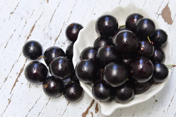 Delicious ripe jabuticaba fruits (Plinia cauliflora)