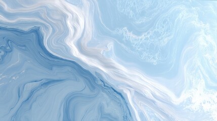Obraz premium Abstract fluid art, pale blue and white swirling patterns