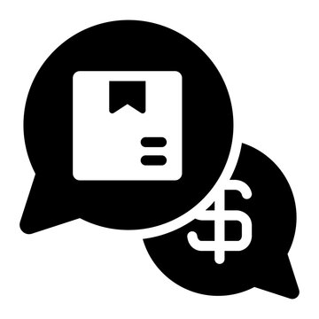 negotiate deal glyph icon for product price discussion