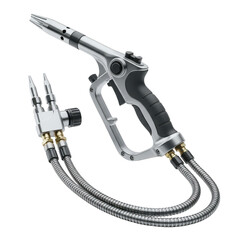 Close up of industrial spray gun on black background isolated illustration on transparent background