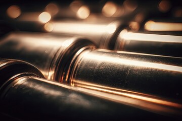 Naklejka premium Closeup View Of Industrial Metal Tubes