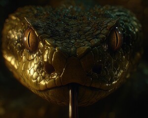 Close Up View Of A Venomous Snake Head