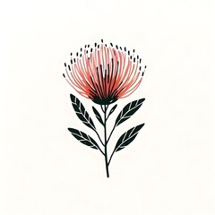 watercolor illustration of an abstract flower