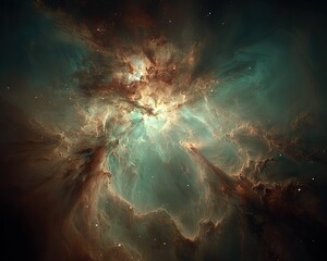 Intricate Colorful Space Nebula