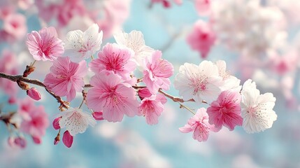 Beautiful Pink And White Cherry Blossoms