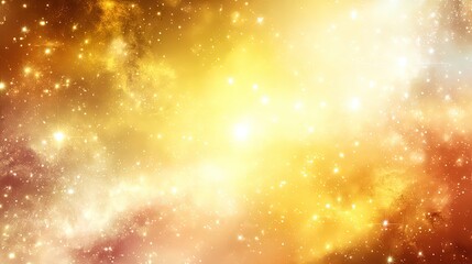 Golden Nebula In Deep Space