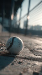 White Ball On Outdoor Concrete