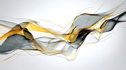 Abstract Gold And Black Flowing Design