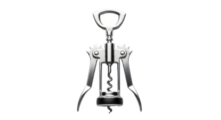 Metal wing corkscrew bottle opener isolated on white background a classic bar tool for wine enthusiasts