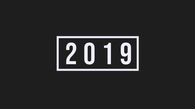 New year animation with stylized accents dancing on a dark backdrop. Perfect for new years eve celebrations or digital greetings.