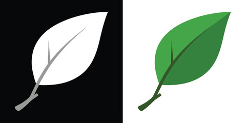 Leafy elegance two tone design for nature themed prints and logo designs now
