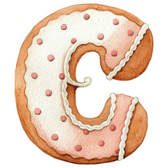 Pastel Christmas Font. Gingerbread letter 