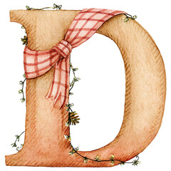 Pastel Christmas Font. Decorative letter 