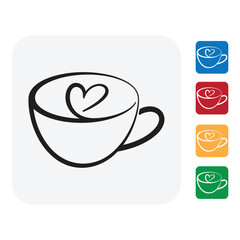 Express Your Love with a Creative Coffee Heart, Perfect for Valentine's Day Promotions and Cafe Designs that Spread Joy and Warmth with Every Sip