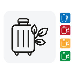 Eco travel concept showcasing a suitcase with leaves, suggesting sustainable tourism and green vacations for environmentally conscious travelers now