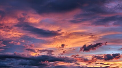 Vibrant palette of pink, orange, and deep purple clouds fills the expansive twilight sky