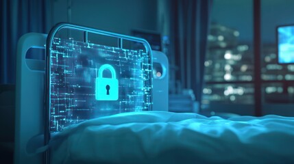 Digital Lock on Hospital Bed Represents Healthcare Data Security