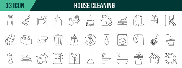 House cleaning collection, editable and resizable vector icon templates.