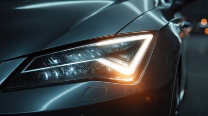Fototapeta premium Modern car headlight closeup