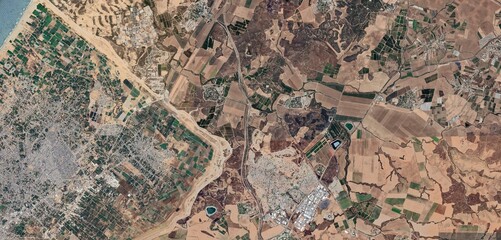 Gaza City 2023 Pre War Satellite View