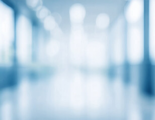 Blurred blue background with soft lighting, creating the impression of a modern office or medical...