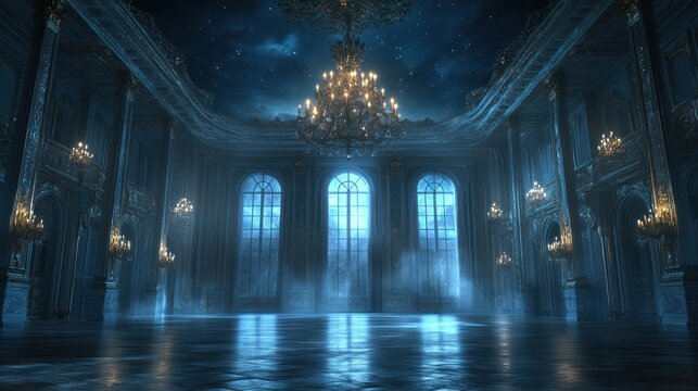 Enchanting Ballroom with Starry Night Sky Ceiling