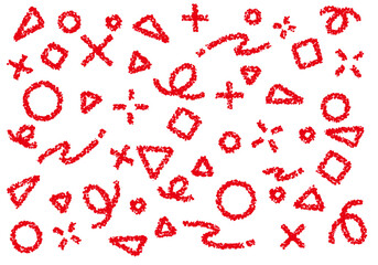 クレヨン素材　幾何学模様のポップな背景