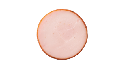 Smoked turkey breast slice close-up isolated PNG with Transparent Background