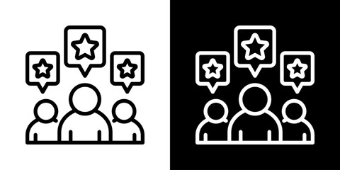 Rating  Icon Of Line Black And White Style 