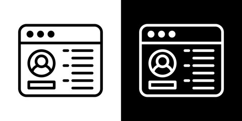 Account  Icon Of Line Black And White Style 
