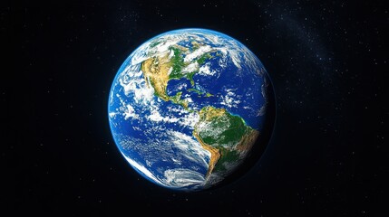 Obraz premium Majestic Earth Planet Floating in Starry Space