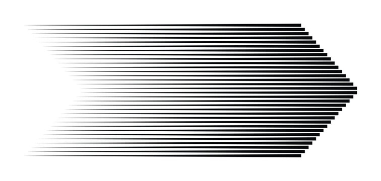 Abstract Horizontal Speed Line Arrow for Fast Motion and Acceleration Concepts
