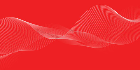 abstract creative wave line on red background. blend line design for the banner, poster, cover.
