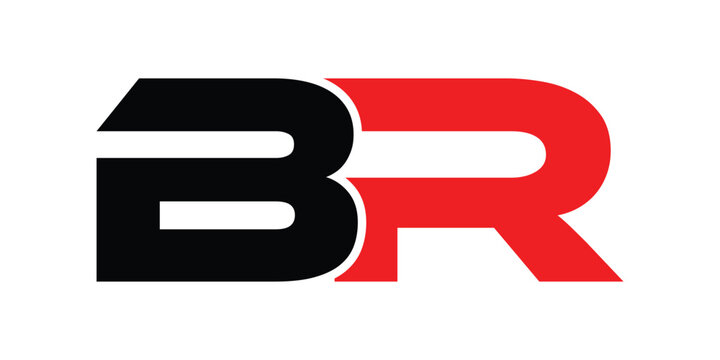 abstract creative br letter logo design.