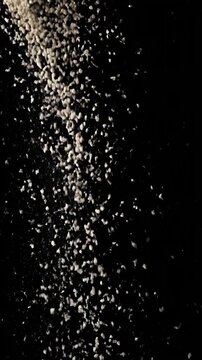 Dust Particles Falling Down On Black Background Cinematic Footage