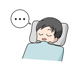 睡眠時無呼吸症候群の男性のイラスト